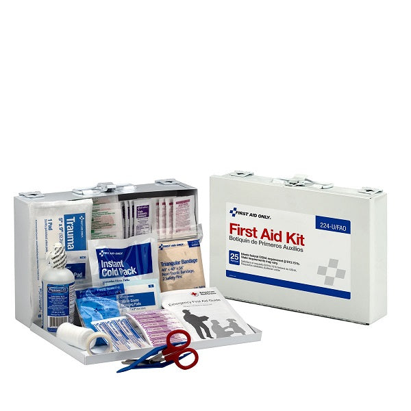 First Aid Only 224UFAO 10-1/2 in. Metal Case Person First Aid Kit (107 Piece) 224-U/FAO