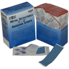 First Aid Only 1650 Blue Metal Detectable Fabric Bandage, 1 in x 3 in, 50/Box