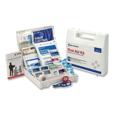 First Aid Only 222U 9 in. Plastic Case Person First Aid Kit with Dividers (63 Piece) Replacement MPN