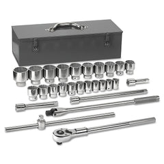 GEARWRENCH 80880 27 Piece Surface Drive Socket Sets With 24 Tooth Ratchet 1/2 in 12 Point