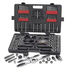 GEARWRENCH 82812 114 Piece Combination Ratcheting Tap and Die Drive Tool Set Inch/Metric Hex