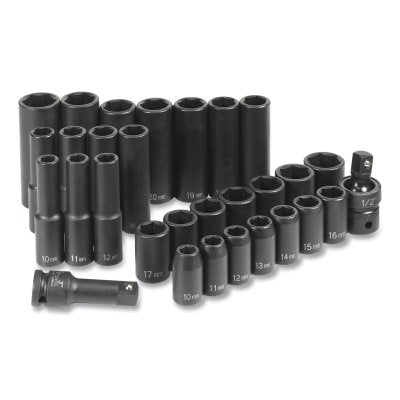 Grey Pneumatic 1430MRD Impact Socket Set 1/2 in Drive Metric 30-Pc Deep/STD Lengths