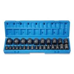 Grey Pneumatic 1726M Impact Socket Set 1/2 in Drive Metric 12-point 10 mm to 36 mm 26-Pc STD Length Master