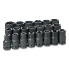 Grey Pneumatic 9021D Impact Socket Set 1 in Drive SAE 21-Pc Deep Length