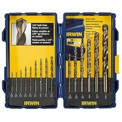 Irwin 316015 Drill Bit Set, Jobber Length, Straight Shank, 15-Piece, 1/16 to 3/8 Drill, 135 Degree Split Point