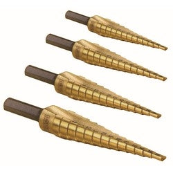 IRWIN 10225 Unibit Step Drill Set, 4-Pc HSS #1/#2/#4/#21