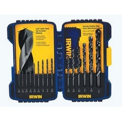 IRWIN 314015 Drill Bit Set, Jobber Length, Straight Shank, 15-Piece, 1/16 to 3/8 Drill, 135 Degree Split Point, Black Oxide