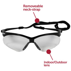 KleenGuard 25685 V30 Nemesis Safety Glasses With Neck Cord Polycarbonate Lens