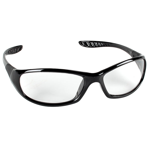 KleenGuard 20539 V40 Hellraiser Safety Glasses, Clear Polycarbonate Lens, Black Frame, ANSI Z87.1, CE Certified