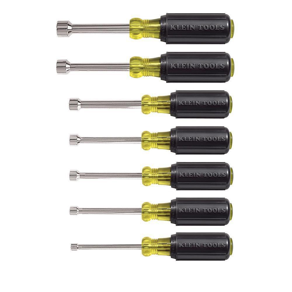 Klein Tools 631 Cushion-Grip 3/16 - 1/2 in. Nut Driver Set (7-Piece)