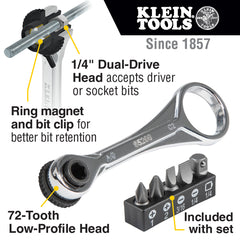 Klein Tools 65200 Slim-Profile Mini Ratchet Set 5 Piece