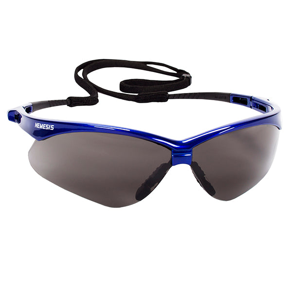 Kimberly Clark Global Safety 47387 V30 Nemesis Safety Glasses Smoke Polycarbonate Lens Anti-Fog Metallic Blue Frame