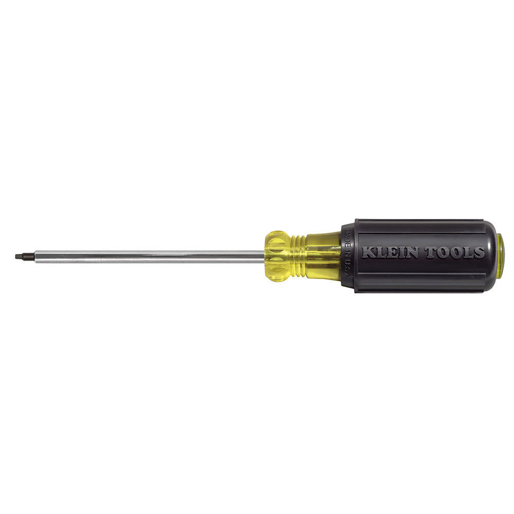 Klein Tools 663 Cushion-Grip Screwdriver #3 Square Recessed 4 in Round Shank