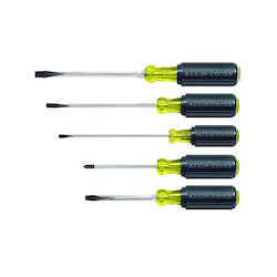 Klein Tools 85075 Screwdriver Set, Slotted and Phillips, 5-Piece