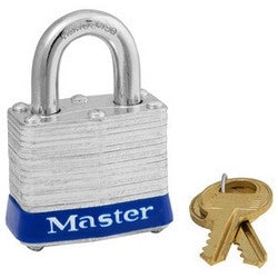 Master Lock 3D Tumbler Padlock, Keyed Different, 4-Pin Cylinder, 1-9/16 Width, 3/4 Shackle Clearance, Laminated Steel