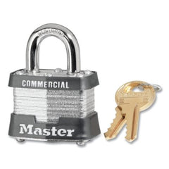 Master Lock 3KA-0302 No. 3 Laminated Steel Padlock, 9/32 in dia, 5/8 in W x 3/4 in H Shackle