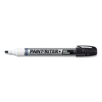 MARKAL 97033 Paint-Riter+ Water Removable Marker, Black, 1/8 in, Medium Tip