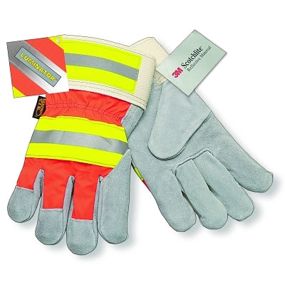 MCR Safety 1440L Luminator Leather Palm Gloves Power Large Orange/Black