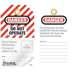 Master Lock S4801 Danger Do Not Operate Safety Tag