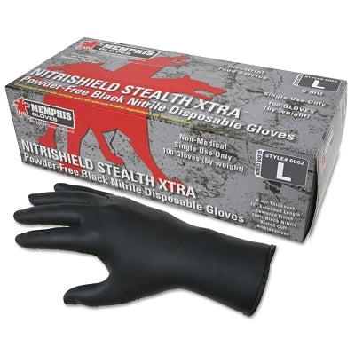 MCR Safety 6062L Nitrile Disposable Gloves NitriShield Stealth Xtra (100 EA) REPLACEMENT MPN