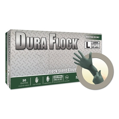 Microflex DFK-608-L Dura Flock Disposable Nitrile Gloves 8.3 in Palm