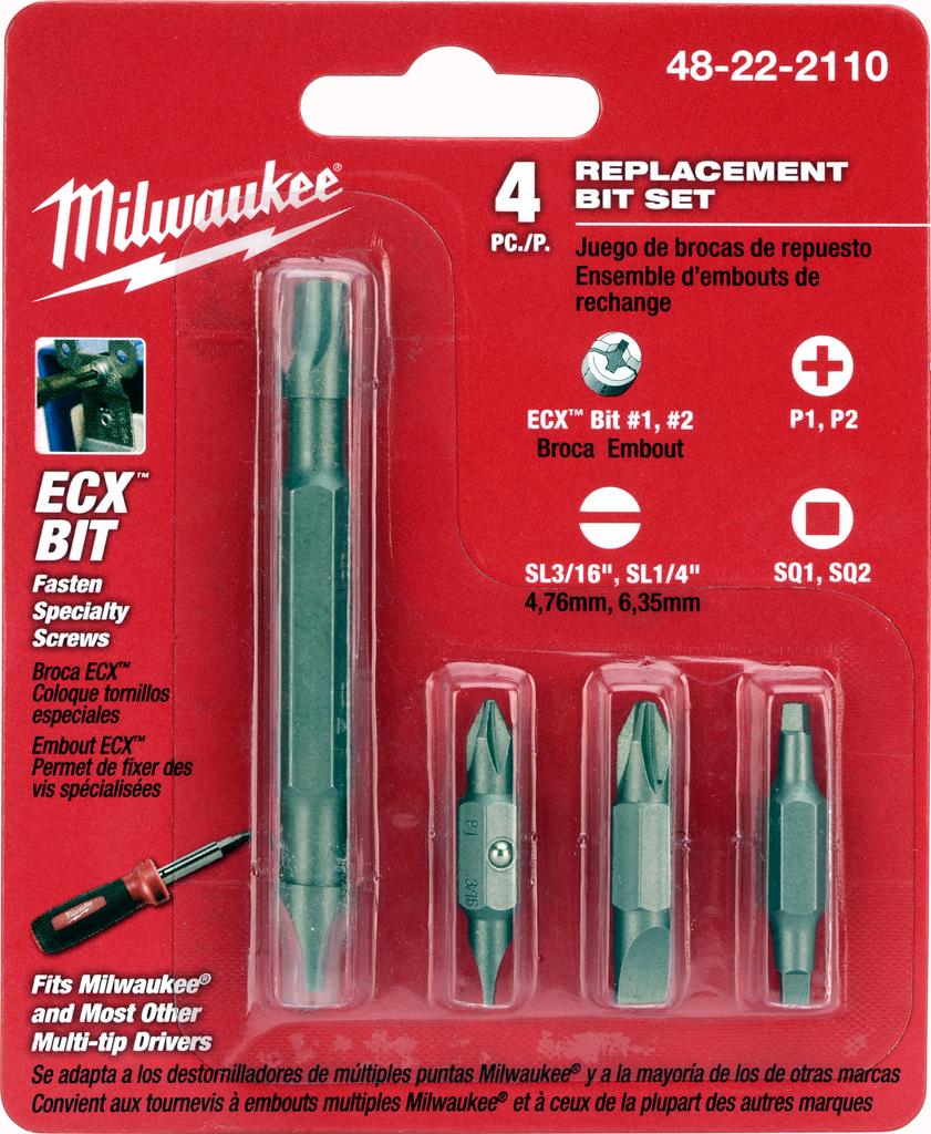 Milwaukee 48-22-2110 4-Piece Replacement Bit Set