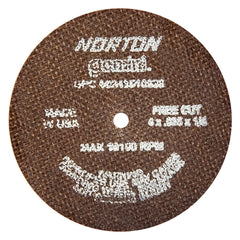 Norton 66243510629 Gemini Type 1 Reinforced Cut-Off Wheel 4 in dia 60 Grit Aluminum Oxide