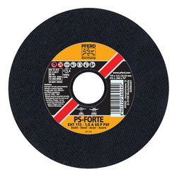 PFERD 69945 Universal Line PS-FORTE Flat Cut-Off Wheel, 4-1/2 in Dia x 0.04 in THK, 7/8 in Center Hole, 60 Grit