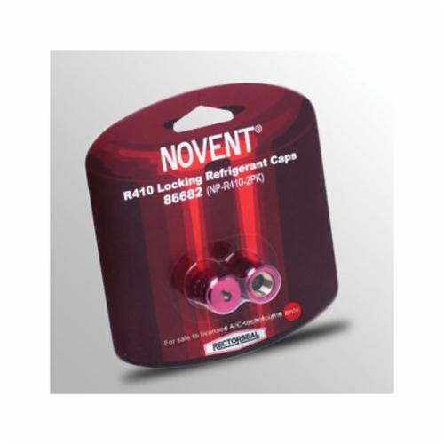 Novent 86682 Locking Refrigerant Cap, 1/4 in Thread, Aluminum/High Grade Brass, Pink, Import