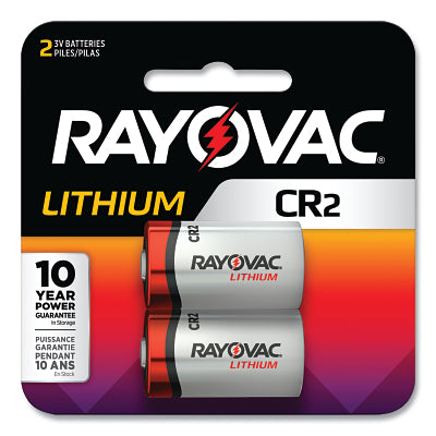 Rayovac RLCR2-2G Photo Lithium CR2 Battery 3 Volt Carded 2 Pack