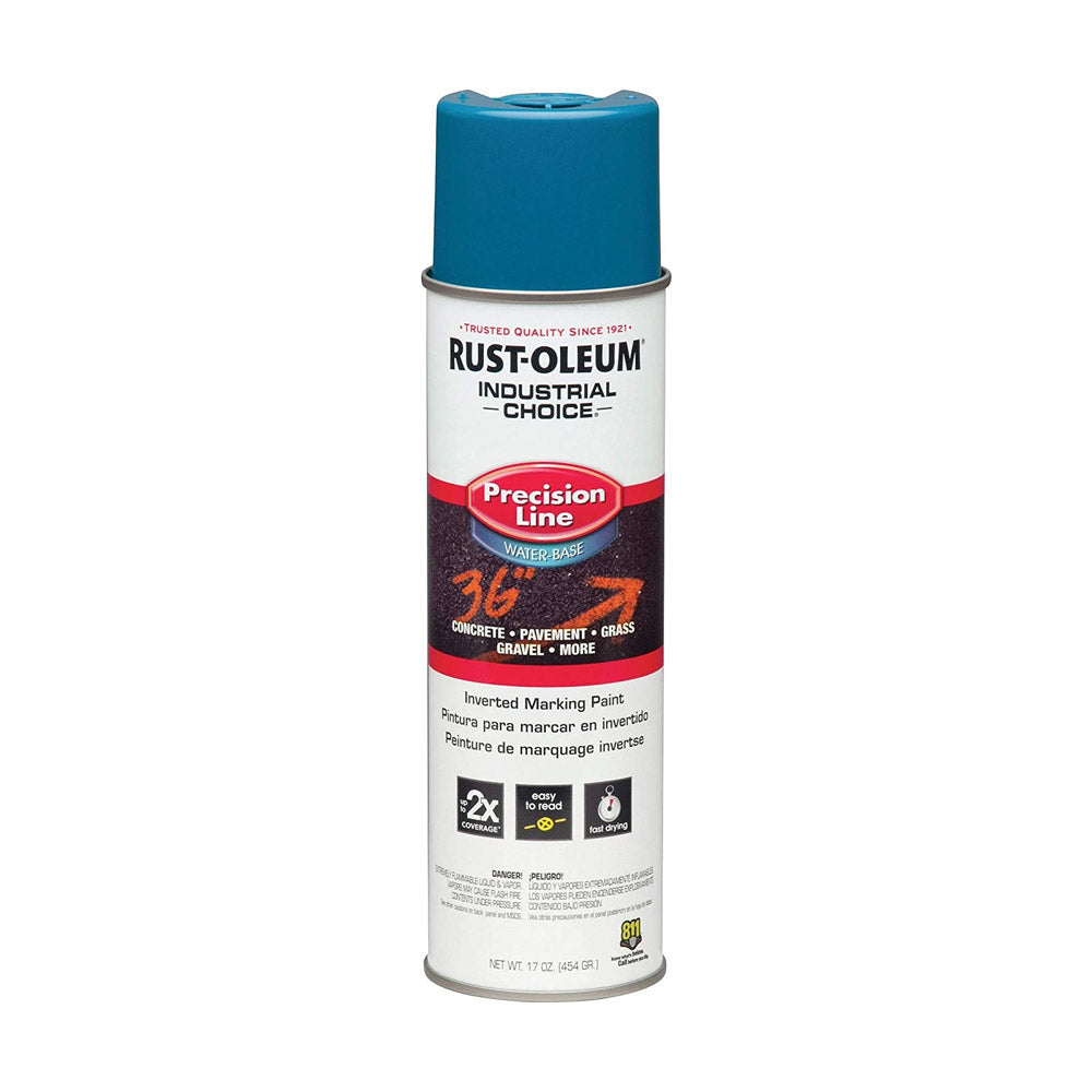 RUST-OLEUM 203031 Industrial Choice M1600/M1800 System Precision-Line Inverted Marking Paint 17 oz APWA Caution Blue