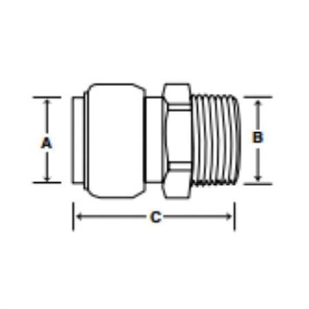 CASH ACME UR120 1/2 X 1/2 MNPT Straight Lead Free