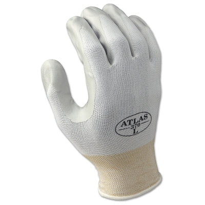 SHOWA 370WL-08 Atlas Assembly Grip 370W Nitrile-Coated Gloves Large Gray/White