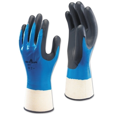 SHOWA 377XXL-10 Liquid Resistant Nitrile/Nitrile Foam Coated Gloves 2X-L