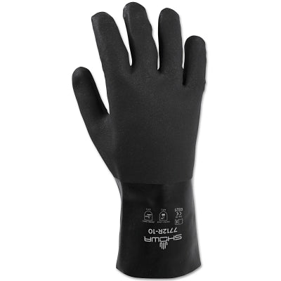 SHOWA 7712R-10 Black Knight PVC Gloves Heavy Duty Large