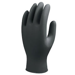 SHOWA 7700PFTXL 7700 Series Nitrile Gloves Rolled Cuff X-Large Black