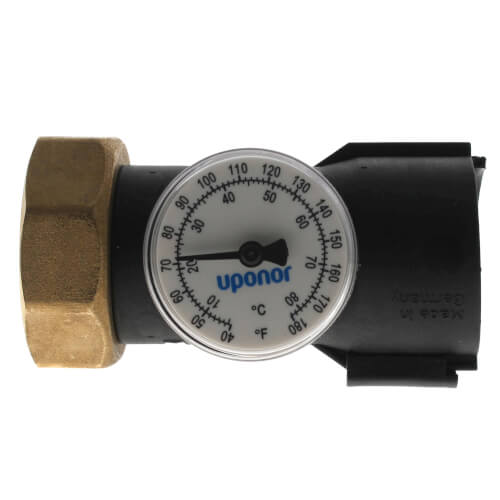 Uponor A2670032 EP Heating Manifold Connection Piece w/ R32 Union & Thermometer