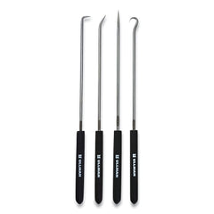 Ullman CHP4-L Long 4-Piece Hook and Pick Set, Non-Slip Handle, Steel, 9-3/4 in