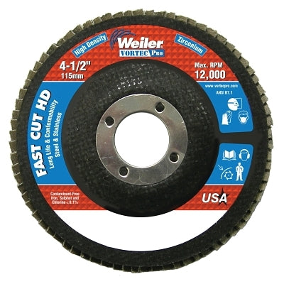 Weiler 31388 Vortec Pro High Density Abrasive Flap Disc 4 1/2 inch