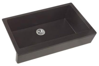 Elkay ELXUFP3620CA0 Quartz Luxe 35-7/8 x 20-15/16 x 9 Single Bowl Farmhouse Sink with Perfect Drain, Caviar