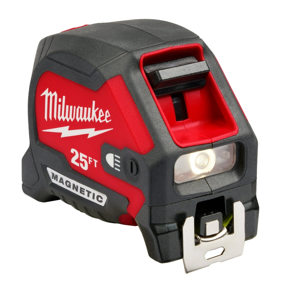 Milwaukee 48-22-0428 25ft Mag Tape Measure W100L LED