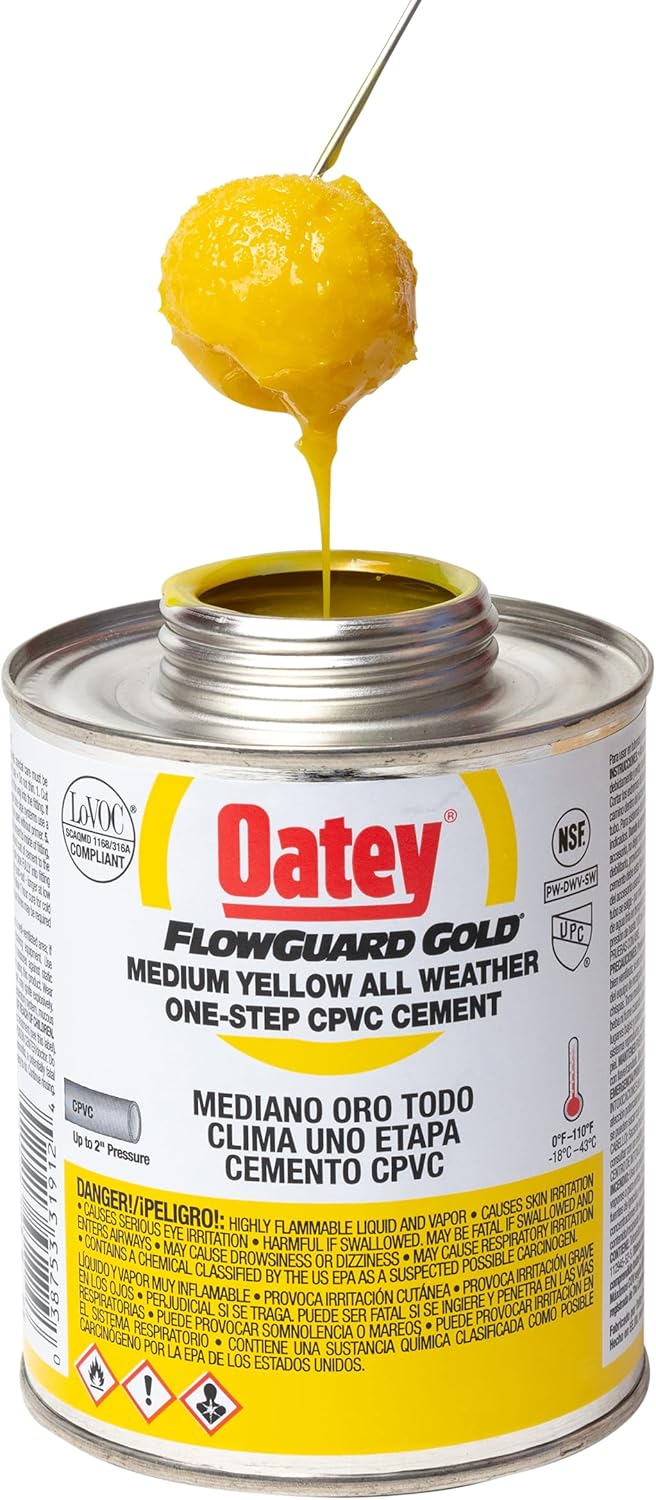 Oatey 31912 CPVC Flowguard 1-Step Yellow Cement 16 oz Replacement MPN