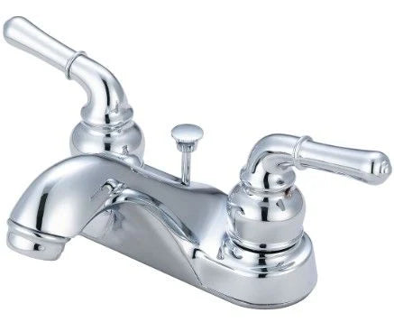 Pioneer L-7242 Accent 1.2 GPM Centerset Bathroom Faucet with Brass Pop-Up Drain Assembly