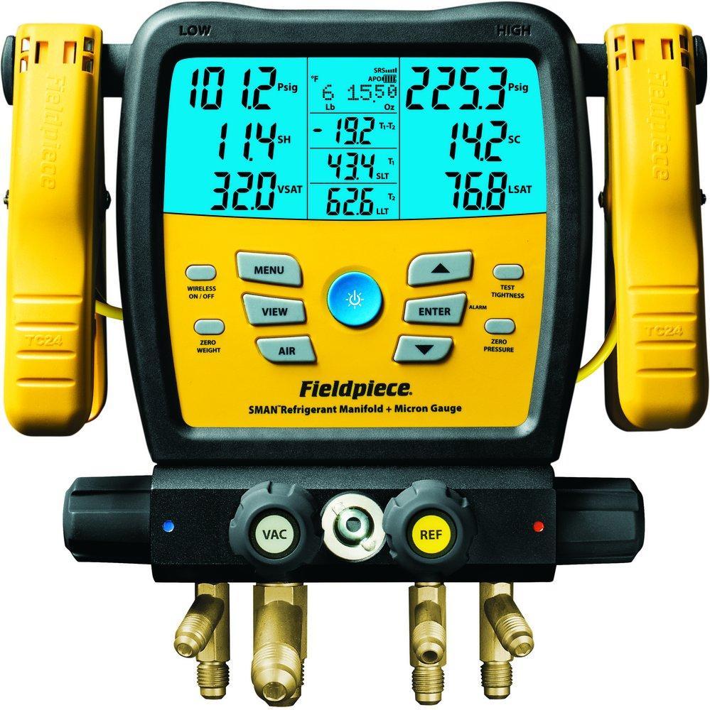 Fieldpiece SM480V 4-Port Wireless Refrigerant Manifold with Micron Gauge