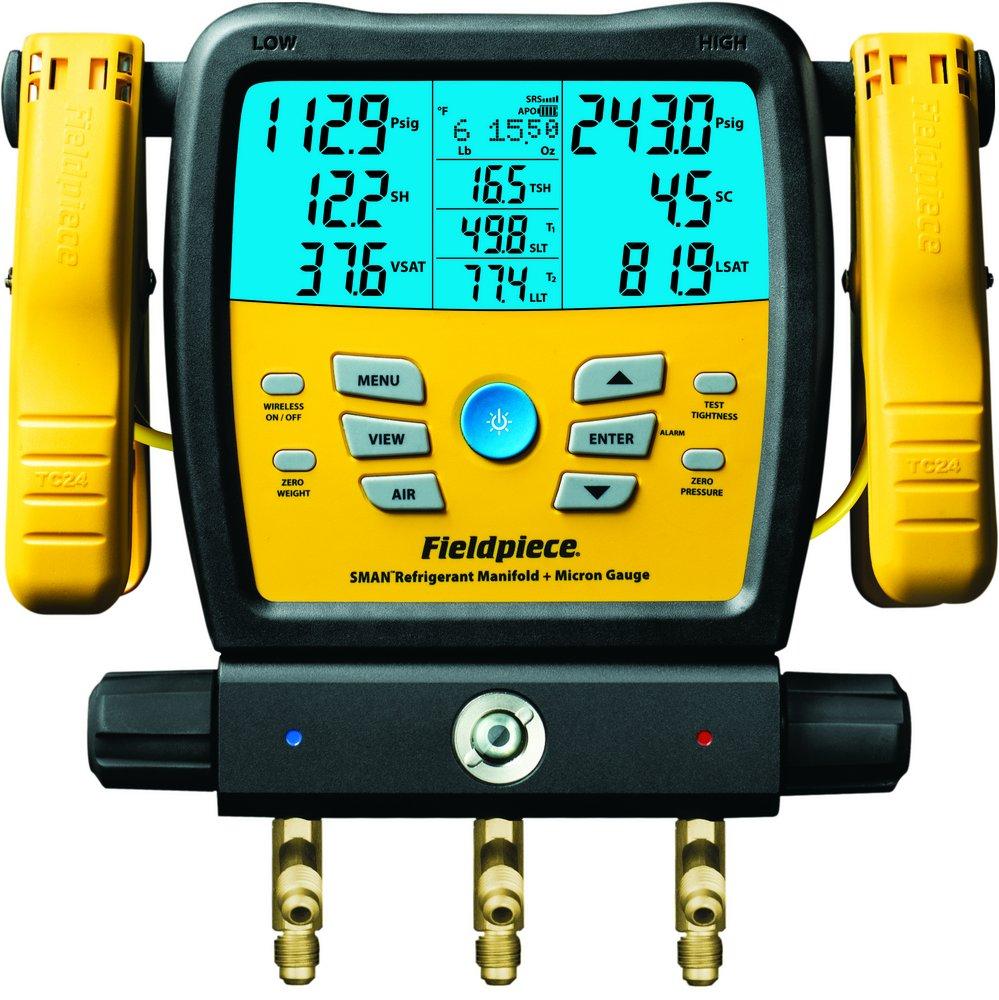 Fieldpiece SM380V Wireless 3-Port Refrigerant Manifold with Micron Gauge