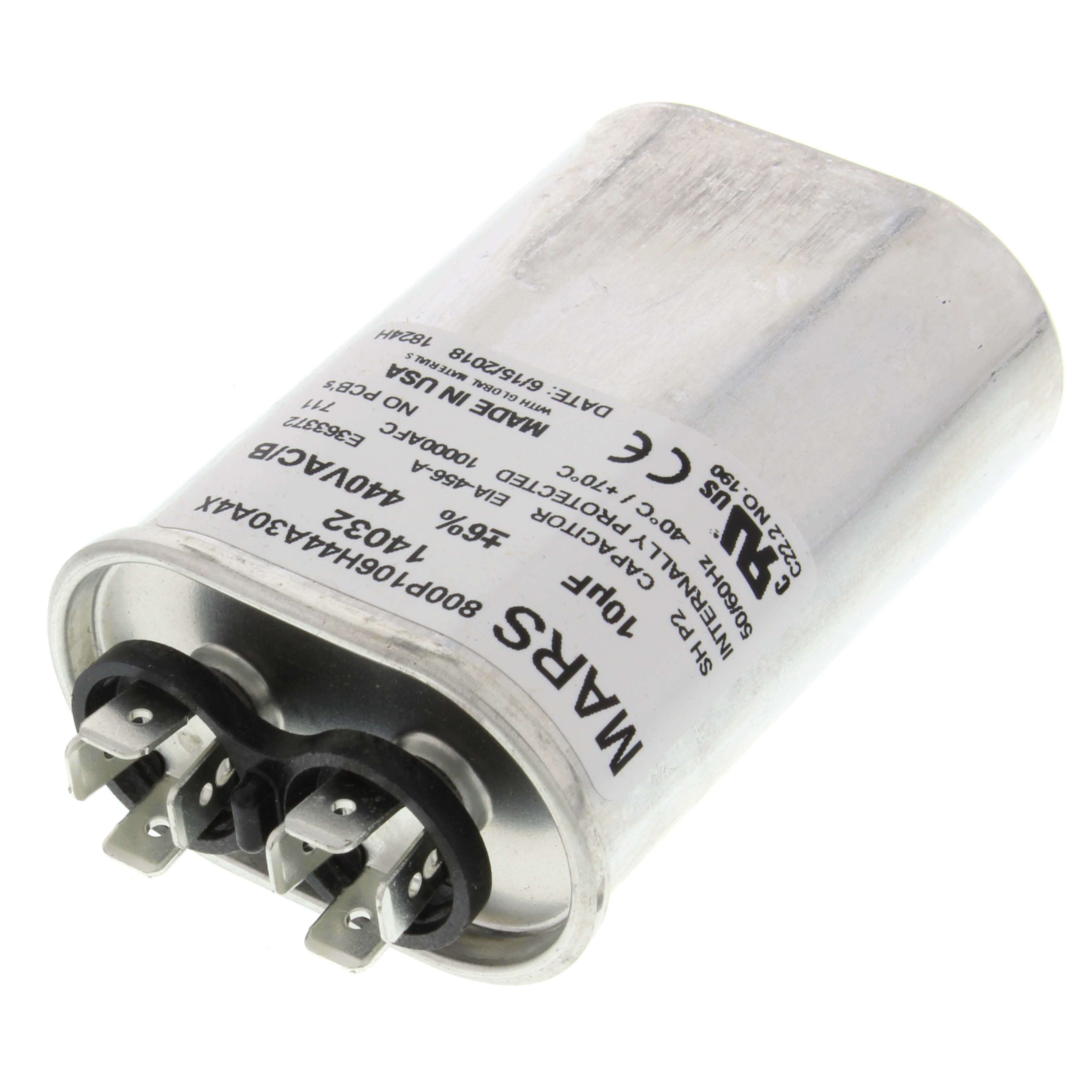 MARS 14032 USA 10 MFD 440/370V Oval Run Capacitor