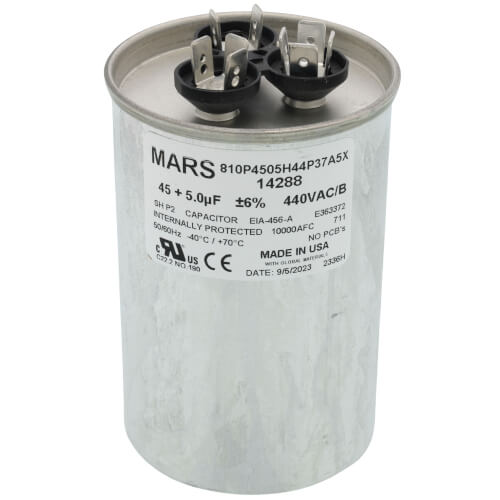 MARS 14288 45/5 MFD Round Run Capacitor 440/370V