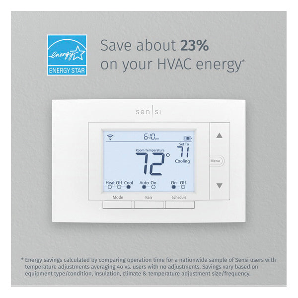 White-Rodgers 1F87U-42WF Touch Smart Thermostat, 45 to 99 deg F Control, RC,RH,C,W/E,W2,Y,Y2,O/B/2,G,L Terminal