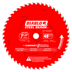 Diablo D0748CFA Cermet II 7-1/4 48T Circular Saw Blade for Metals and Stainless Steel