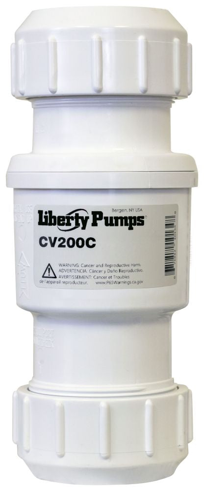 Liberty Pumps CV200C 2 Compression x Compression 125 PSI Heavy Duty PVC Check Valve